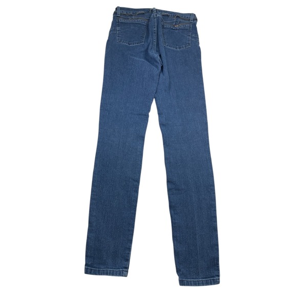 Andrea Jeans Women's 9 Blue Denim Cotton Stretch Mid-Rise Zip Fly Skinny Leg - Picture 2 of 12